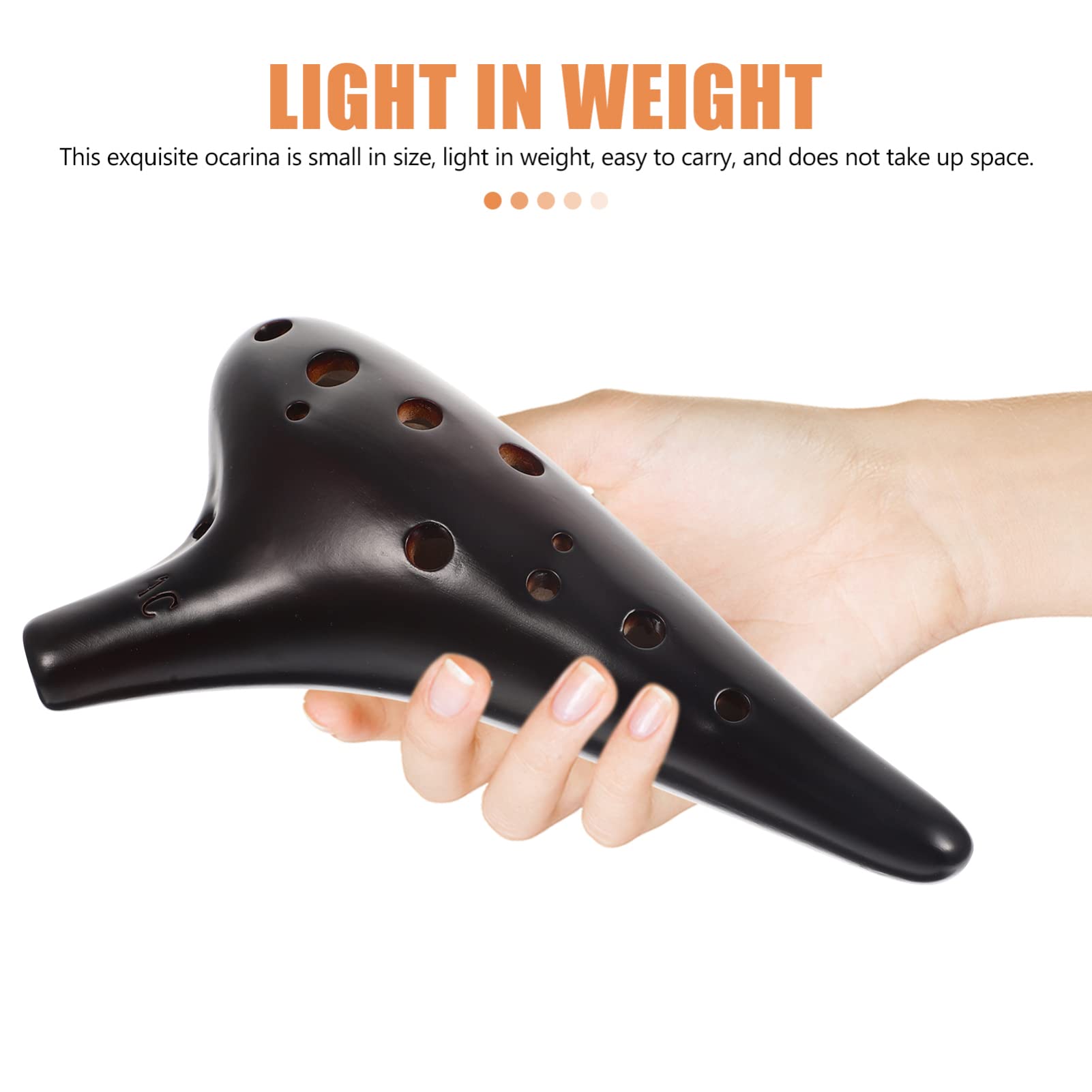 SUPVOX Ocarina Classica in Ceramica a 12 Fori, Facile da Imparare e Leggera, Custodia Inclusa per Principianti e Amanti della Musica