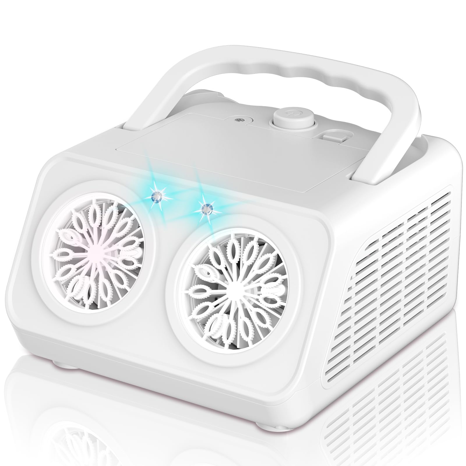 Macchina Bolle di Sapone, Spara Bolle di Sapone Automatico, 22000+ Bolle al Minuto, 2 Velocità, Giochi da Esterno per Bambini, Compleanno Gadget Matrimonio (Bianco)