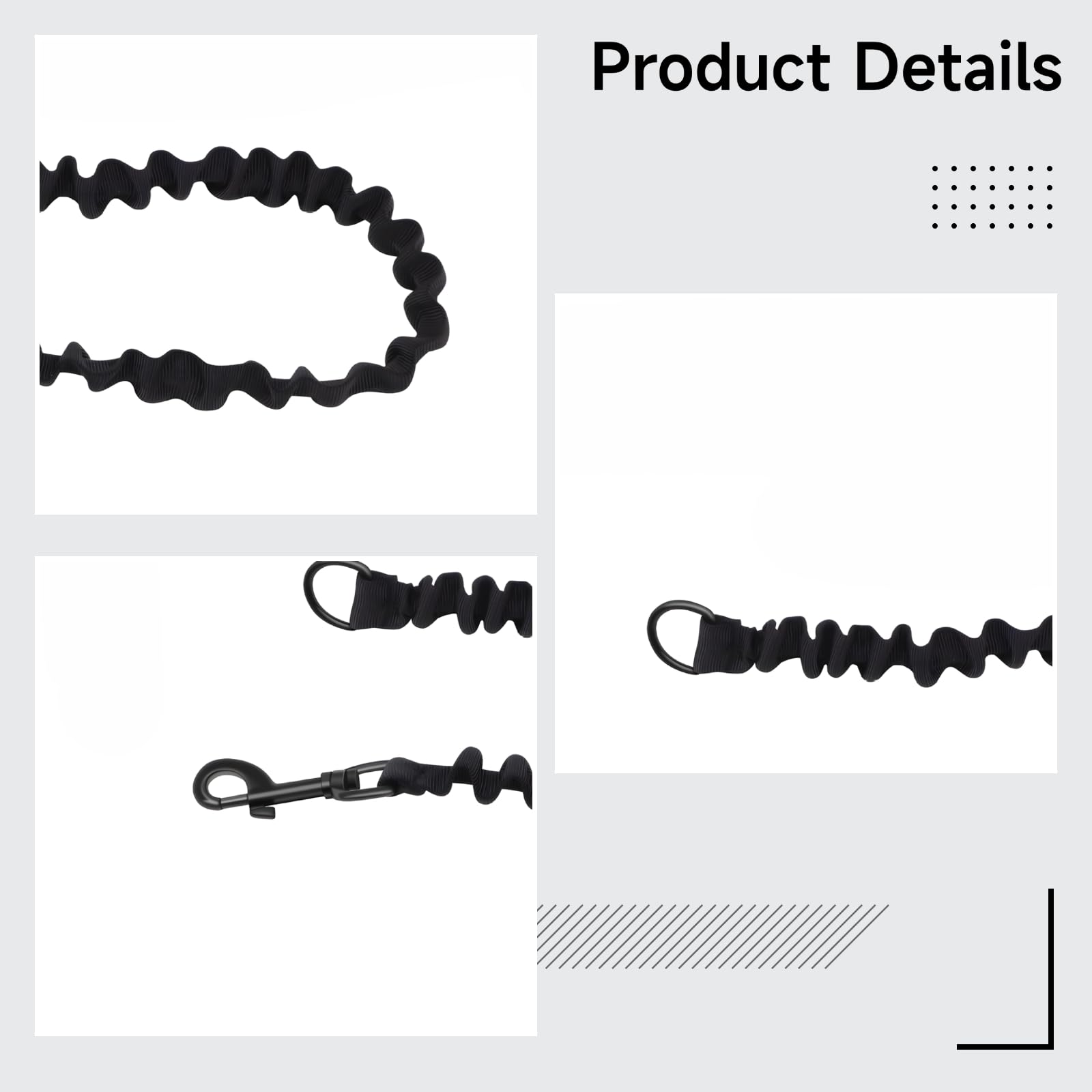 Accesorio para correa de bicicleta para perro, ejercitador de bicicleta manos libres con varilla de metal de 43 cm, correa elástica para bicicleta, flexible de 48,8 a 65 pulgadas de extensión de 124 a
