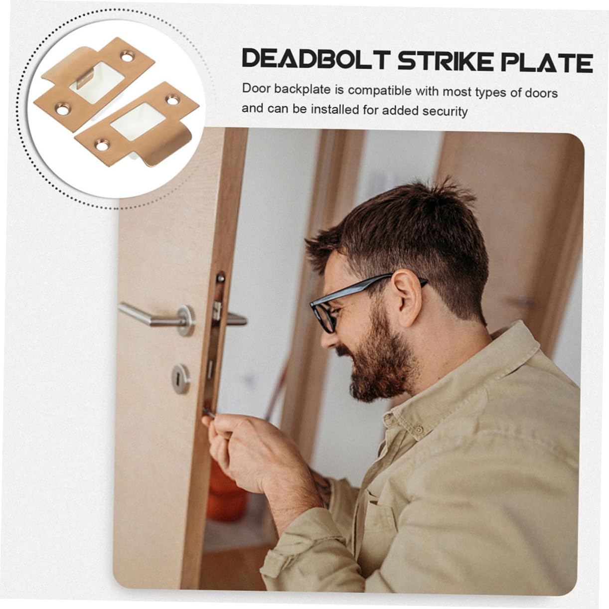 Operitacx 16 Ensembles Ensemble d'accessoires de verrouillage de porte serrure plusieurs gâches pour portes extérieures plaques en acier inoxydable Plastique