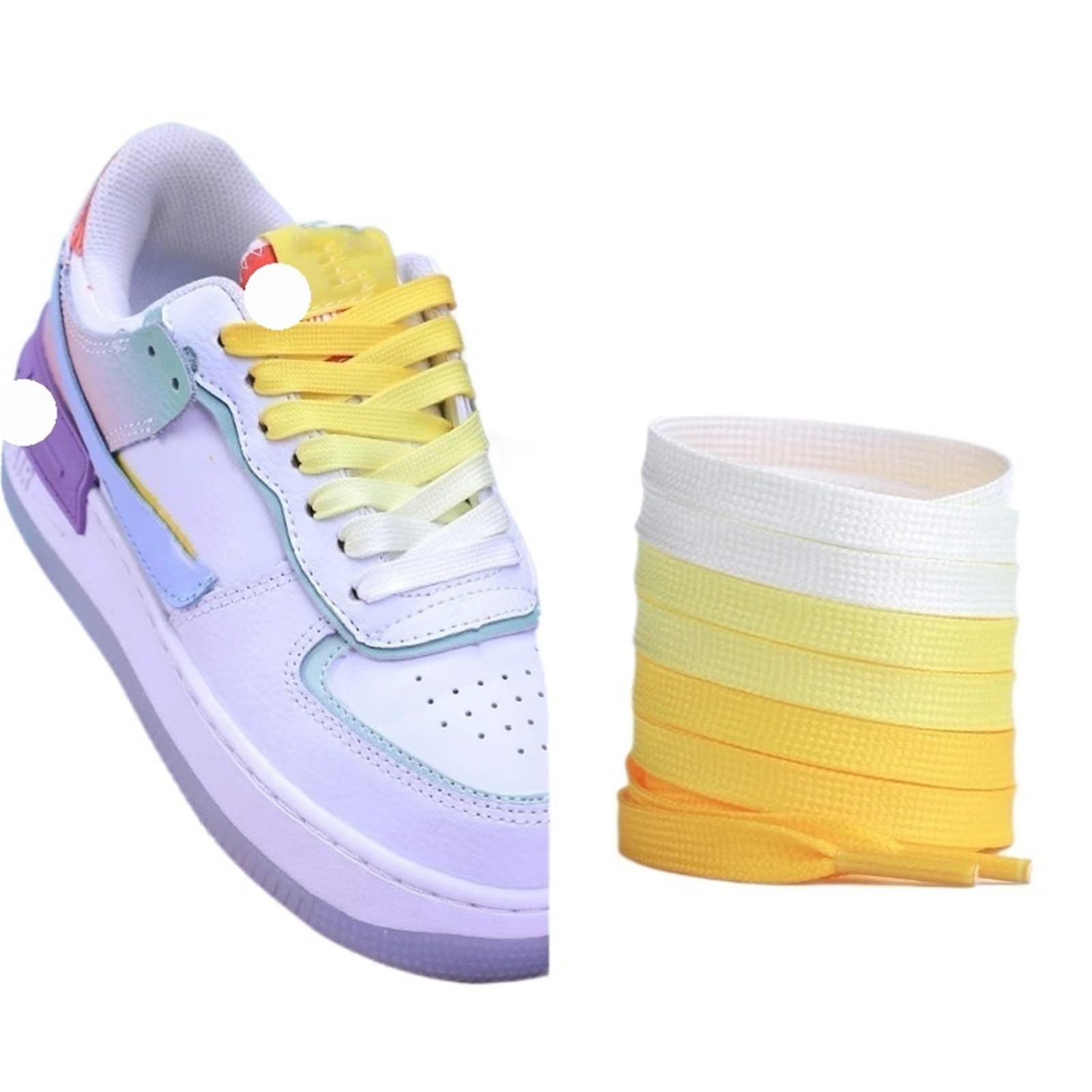 5 pares de cordones planos colores arcoíris for hombre y mujer, universales, informales, lona, coloridos Para Sneaker