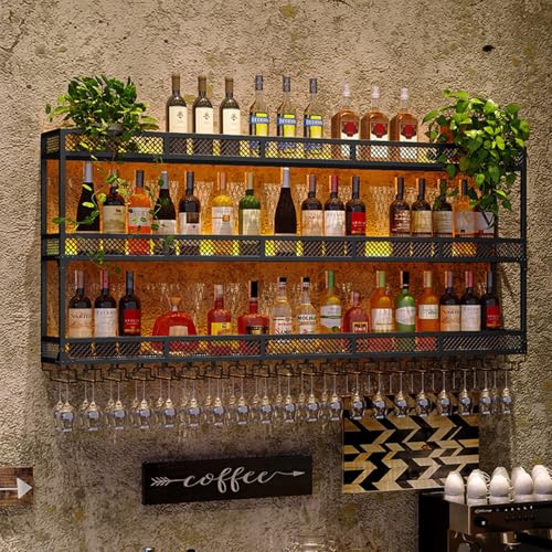 Soporte de vino de pared Yajuer metálico 180x25x90 cm miniatura 3