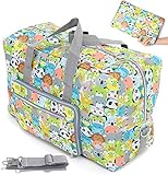 Large Foldable Travel Duffel Bag, Sports Tote Gym Bag For Women with Trolley Sleeve Weekender Overnight Carry On Checked Luggage Bag Hospital Bag Tote Shoulder Handbag Bag (panda)