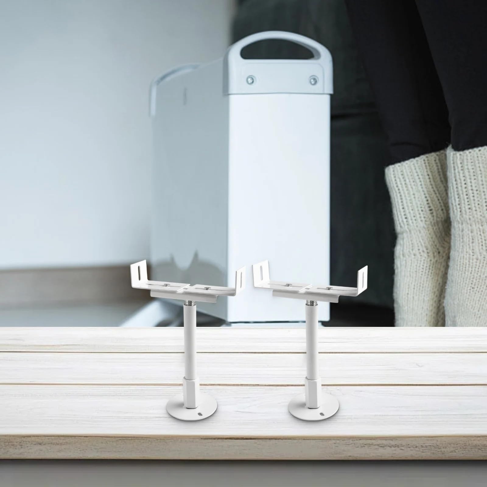 Soportes De Suelo para Radiadores Soporte de radiador Ajustable for Hierro Fundido, Soporte Suelo 11-36cm Altura, Accesorios calefacción por Radiante Aluminio, 2 uds(Adjustable 21-26 cm)