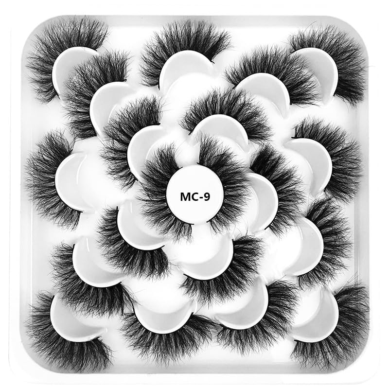 suxuMhao Lot de 10 paires de faux cils en vison - Aspect naturel - Volume 8D - MC-9