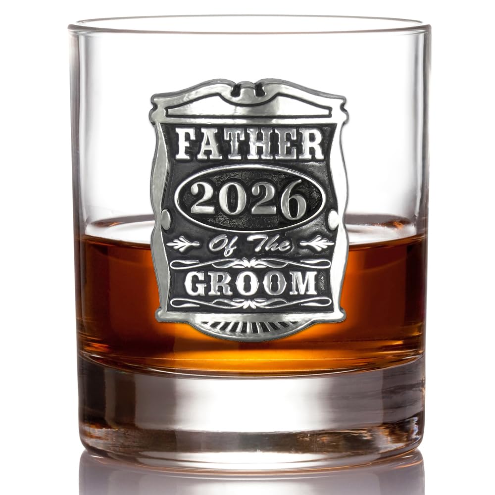 English Pewter Company 325 ml ojciec pana młodego szklanka do whisky spersonalizowany z Twoim rokiem – idealne prezenty ślubne dla drużbów – pudełko prezentowe [WD006]