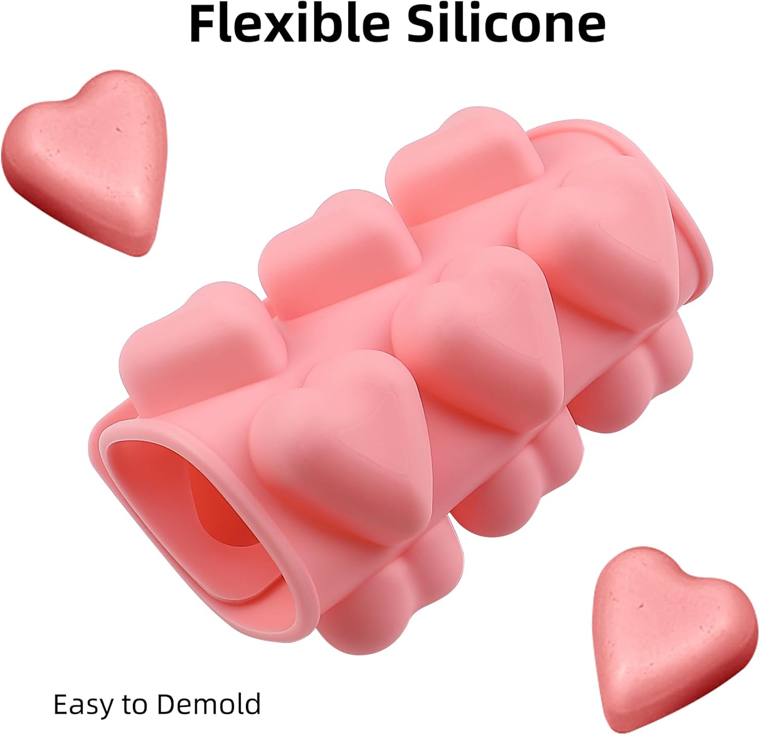 Heart Chocolate Molds Valentine's Candy Molds 3 pcs Silicone Heart Mold for Resin Jelly Ice Cube Cupcake Cake Topper Decoration - Image 4