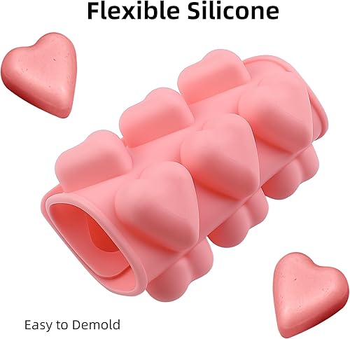 Miniatura 4 de EDUEE Moldes de chocolate con forma de corazón para el día de San Valentín, 3 piezas de silicona para decoración de cupcakes y pasteles