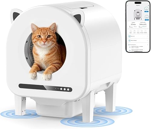 50% off promo code for Self Cleaning Litter Box for Cats, 68L Large Automatic Cat Litter Box with Smart APP Control, Safety Sensors, Odor Control on Amazon