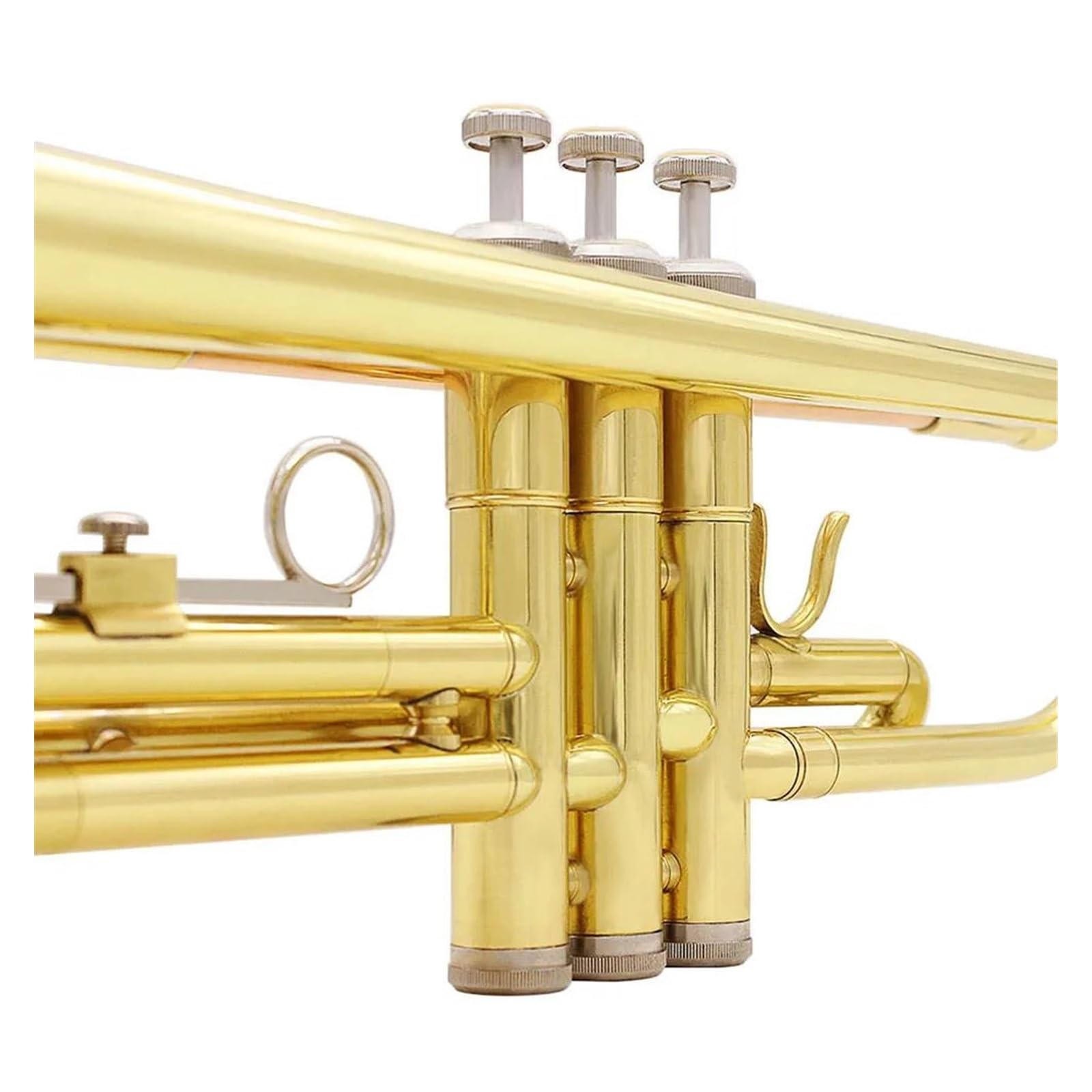 trąbka instrument Profesjonalna Trąbka Muzyczna Bb B Płaski Materiał Mosiężny Instrument Dęty Trompeta Z Akcesoriami Do Futerału Na Ustnik (Color : Gold silver)