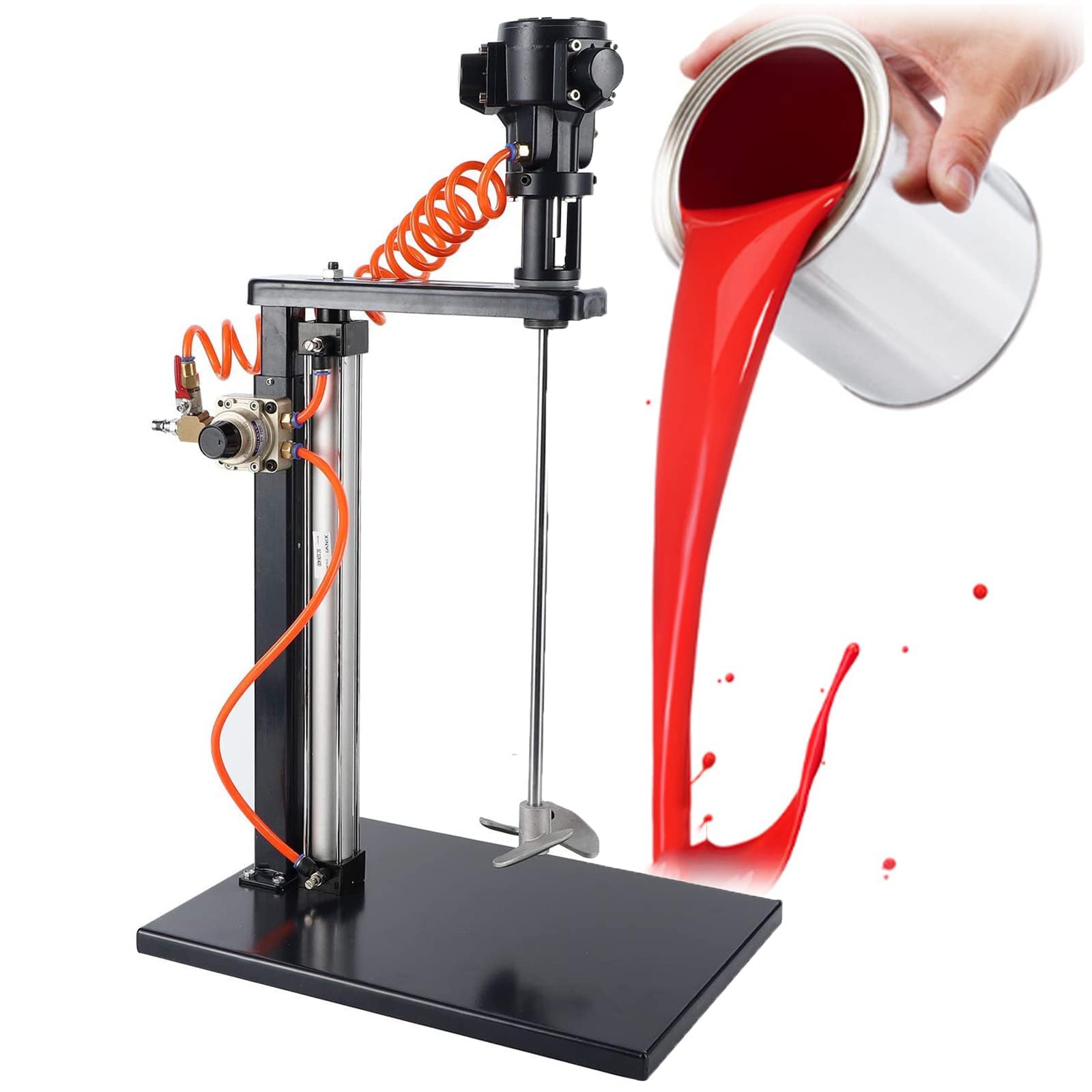 Sjdopulse Pneumatic Paint Mixer, 5 Gal/20 L Air Stirrer Mixer, Lifting Platform, Coating Mixer For Paint Coating