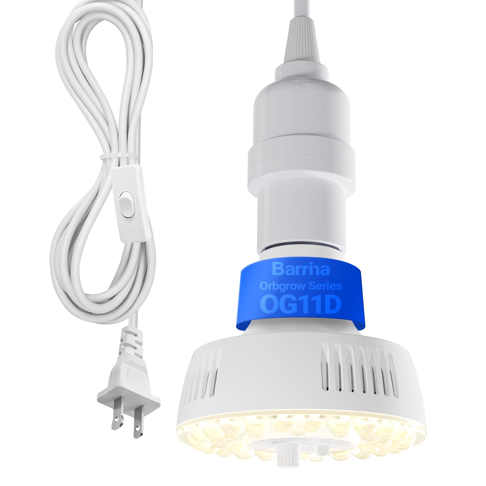 Barrina Orbgrow OG11D Grow Light Bulbs with Base, 4000K 11W, 1 Pack, White