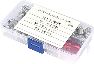 Sealey Grease Gun Cartridge Holder + The 61Pcs Straight Grease Nipple Metal Substituting Fittings Pack Set Mecânica Lubrificação Part, Metal  