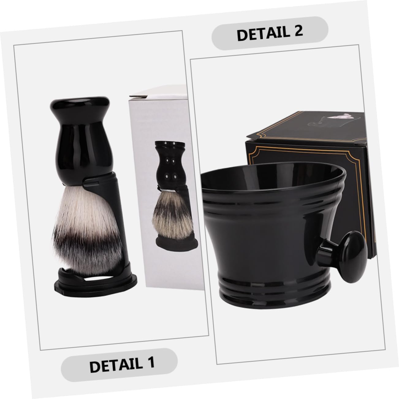 DOITOOL 1set Beard Grooming Kit Men Shaving Brush Soap Bowl Stand Soft Bristles for Thorough Cleaning for Daily Use Design for Performance