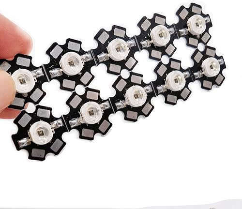 Miniatura 7 de Cleiscry 10 piezas de alta potencia Led chip 3W SMD COB emisor de luz diodo de componentes en 0.787 in PCB base (10pcs 3W Royal Blue en PCB)