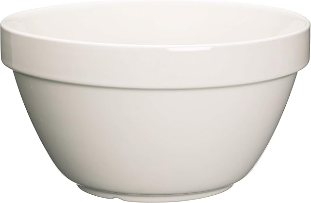 KitchenCraft KCPUDCER30 Home Made Pudding Basin/Ceramic Mixing Bowl, White, Extra Large (1.5 Litre)