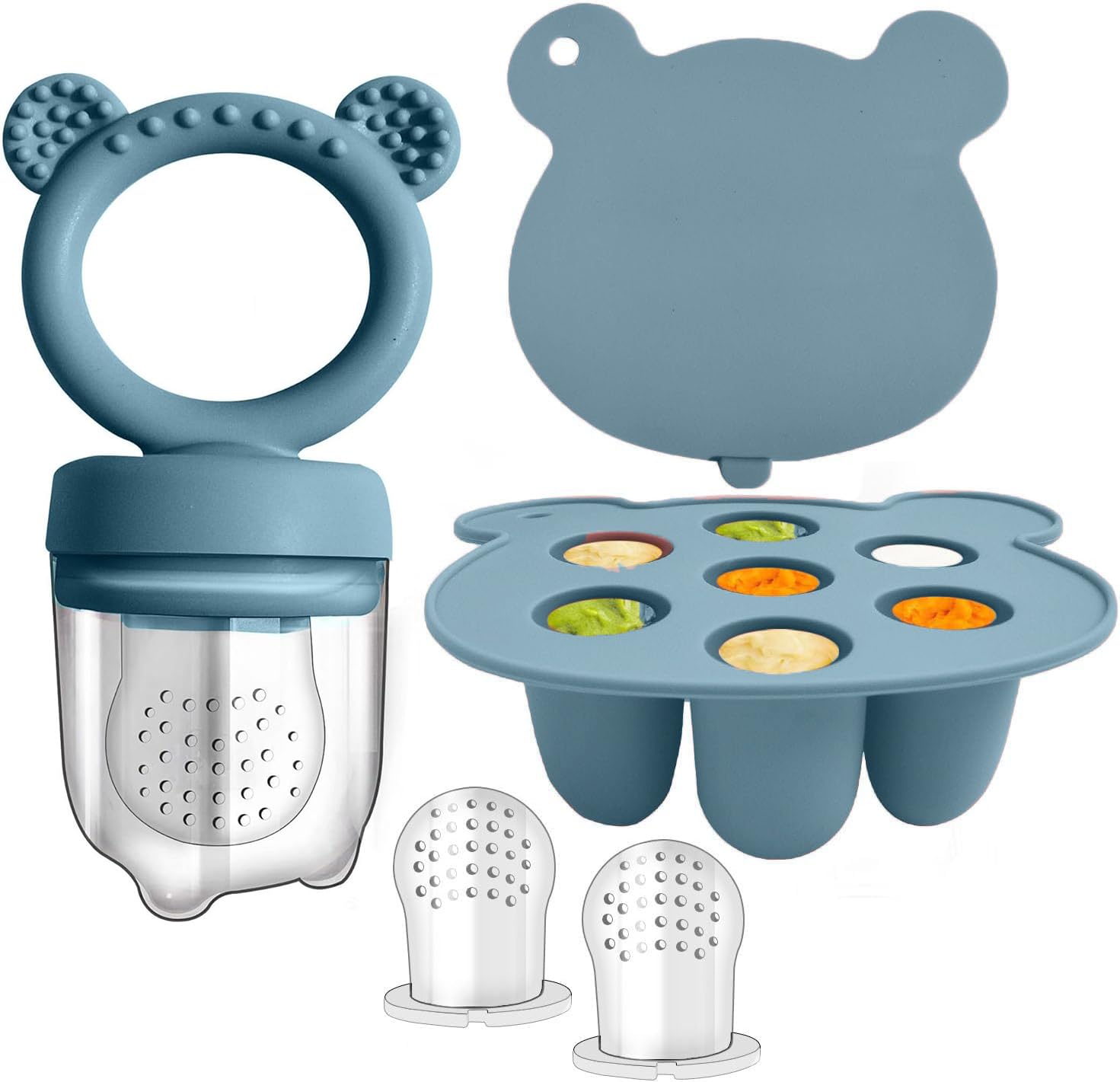 WeSweet Fruchtsauger Baby | Silikon Futterspender für Babynahrung und Gefriertablett für Babynahrung, Milch-Eis am Stiel, zur Linderung des Zahnens von Babys, Schnuller zum Selbstfüttern