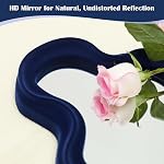 Wall Mounted Mirror Makeup Mirror Cloud Shape with Flocking Frame, Housewarming Gift Wall Art Home Decor for Bedroom, Bathroom, Entryway, Living Room, Wedding (Indigo Blue, 25.5x40.5cm)