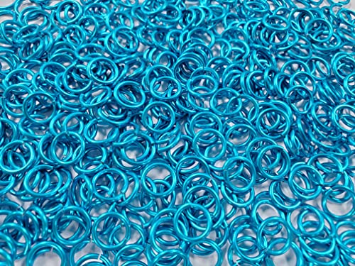 Chainmail Joe 1/2 Pound Turquoise Anodized Aluminum Jump Rings 16G 5/16" ID (~1500 Rings)
