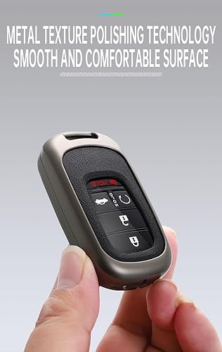 Miniatura 9 de ontto Protector de cuero para llavero con llavero de metal para llave de automóvil, compatible con Honda Accord Civic HR-V CR-V Pilot Sport SI EX
