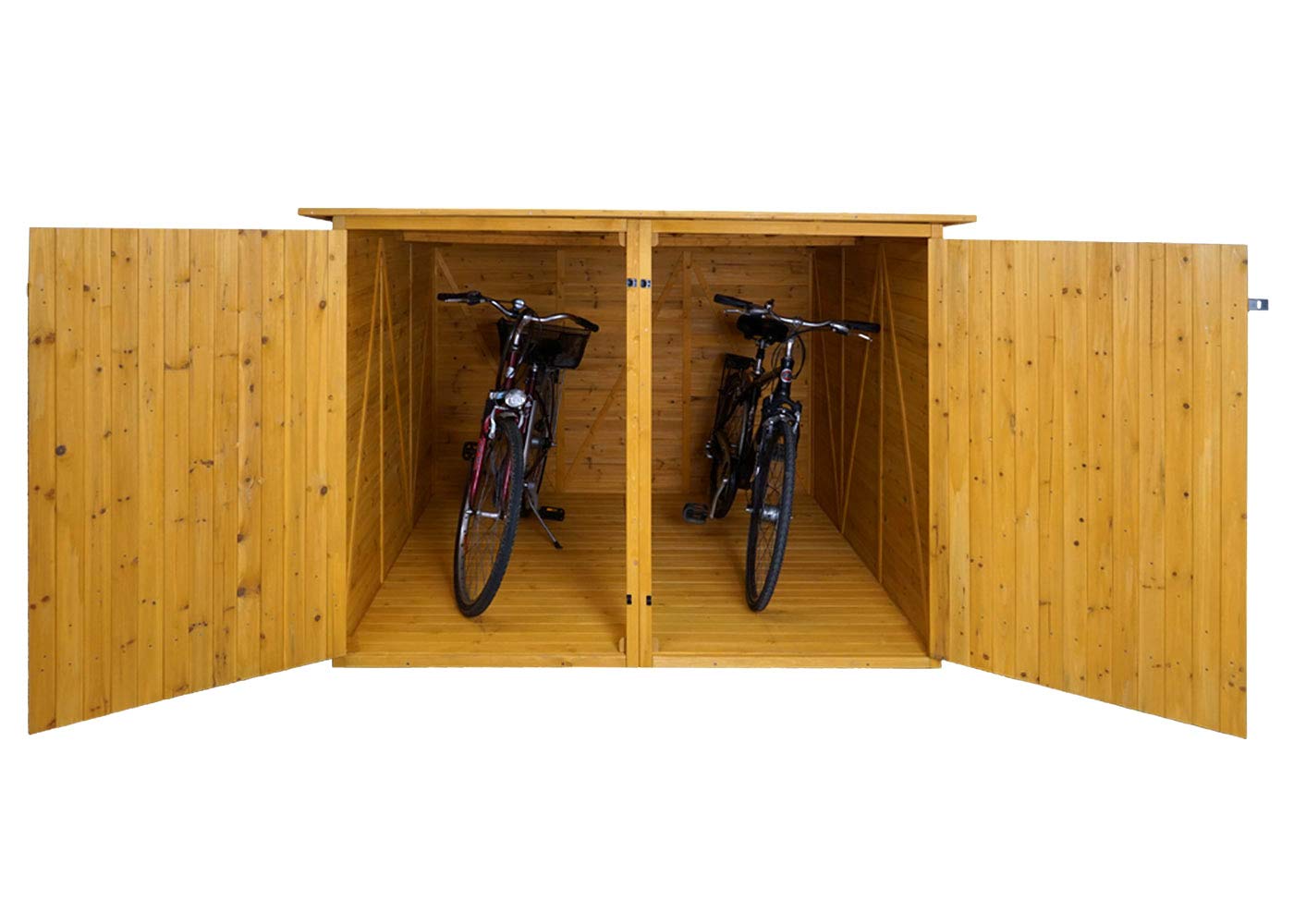 Mendler 2er-Fahrradgarage HWC-H60 abschließbar 151x200x200cm - braun | Fahrradbox, Geräteschuppen, Gerätehaus, MVG