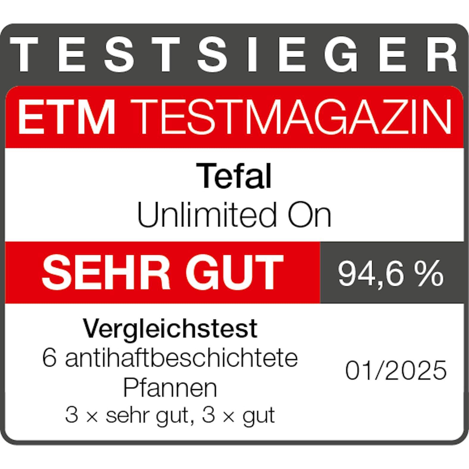 Tefal Unlimited On Bratpfanne 28cm hoher Rand, Pfanne Induktion mit kratzfester Titanium Antihaft-Beschichtung, Thermo-Signal bei idealer Brattemperatur, geeignet für alle Herdarten, G25906