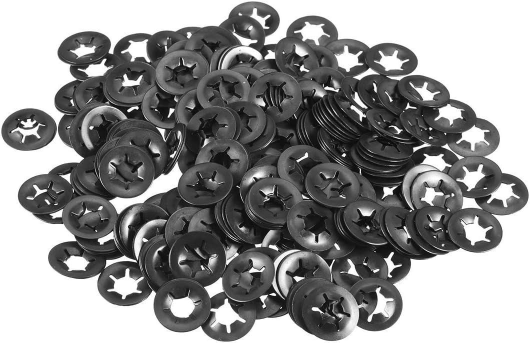 KFidFran Internal Tooth Star Washers M6 x 14mm 65Mn Black Oxide Finish Push On Lock Washer Locking Clips Fastener 300pcs(Innenzahnscheiben M6 x 14mm 65Mn Schwarzoxid-Finish Push-On-Sicherungsscheibe