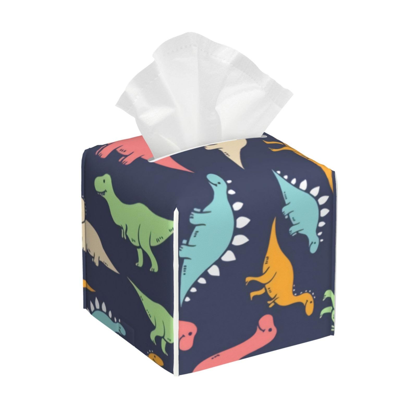Xingfox As Pic Colorful Dinosaur Tissue Box Cover, Fashionable Decorative Storage Box, Suitable For Most Places