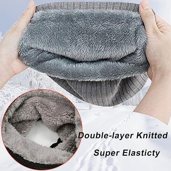 Winter Fleece Neck Warmer Mens Ski Mask Face Warmer Neck Gaiter Neck Scarf Women Thick Windproof 2 Pack4