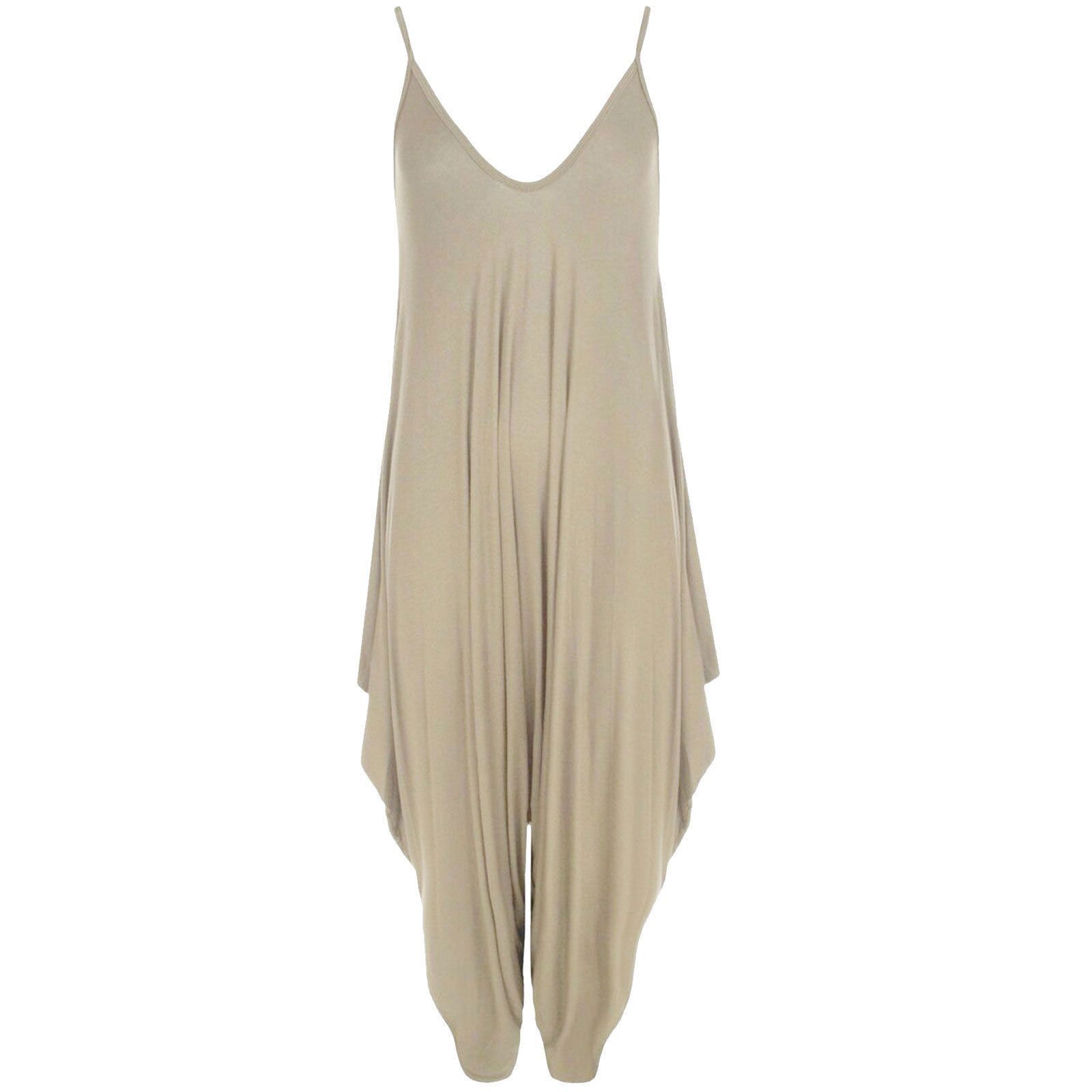 GirlzWalk Women Lagenlook Cami Strappy Baggy Harem Jumpsuit Dress