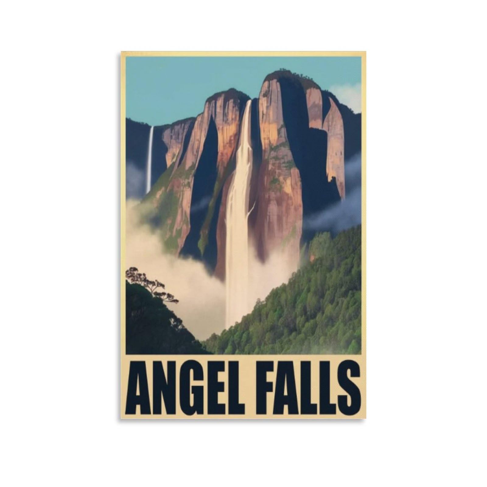 Angel Falls Vintage Travel Posters Landscape 08x12inch(20x30cm) Wall Art Picture Print Canvas Art Poster Modern Family Bedroom Decor Posters