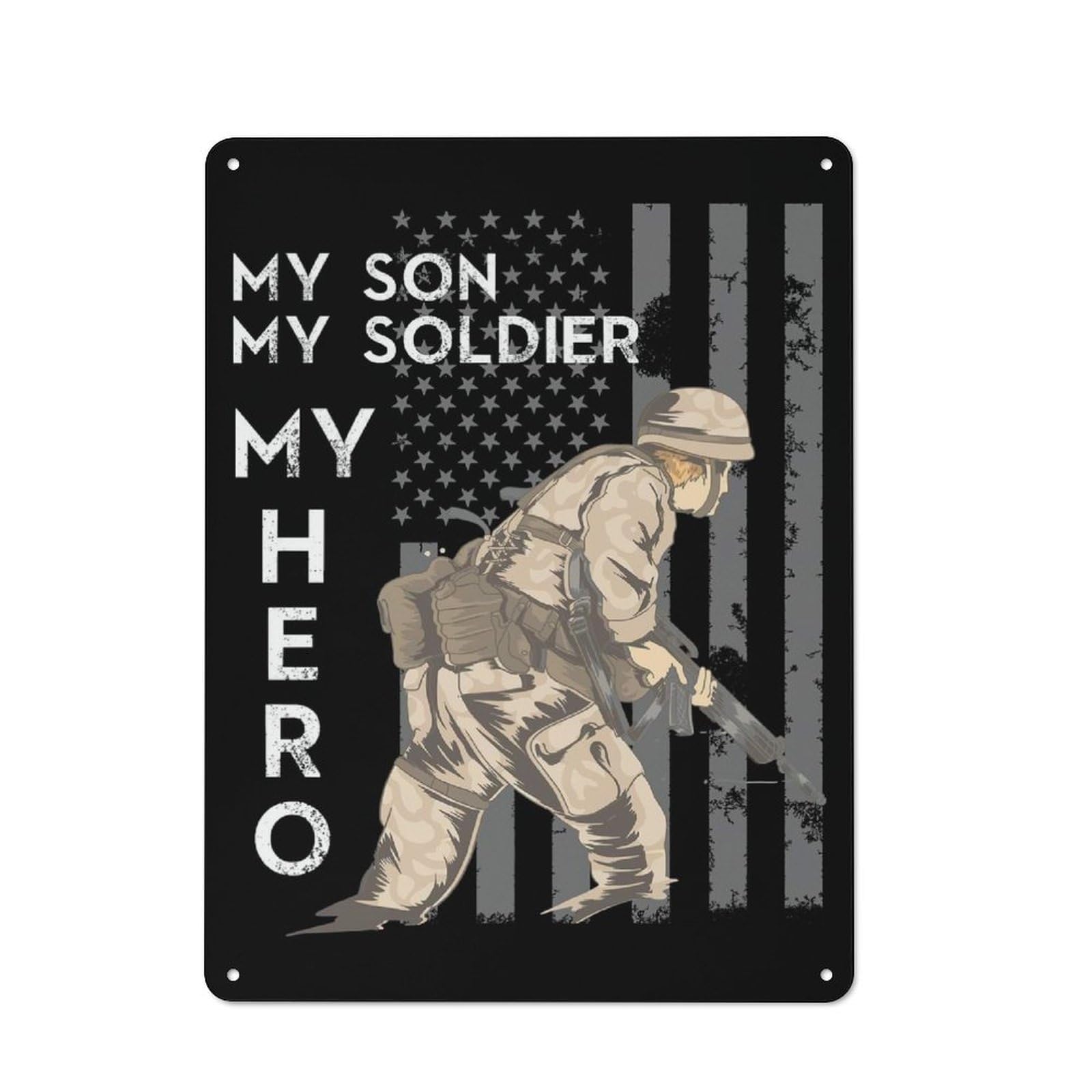Junmoney Style-23 For Hobby Room Or Studio, Soldier Military Veteran Rustic Tin Wall Plaque 40X30cm, For Vintage Wall Decor Fans, For Metal Sign Collectors