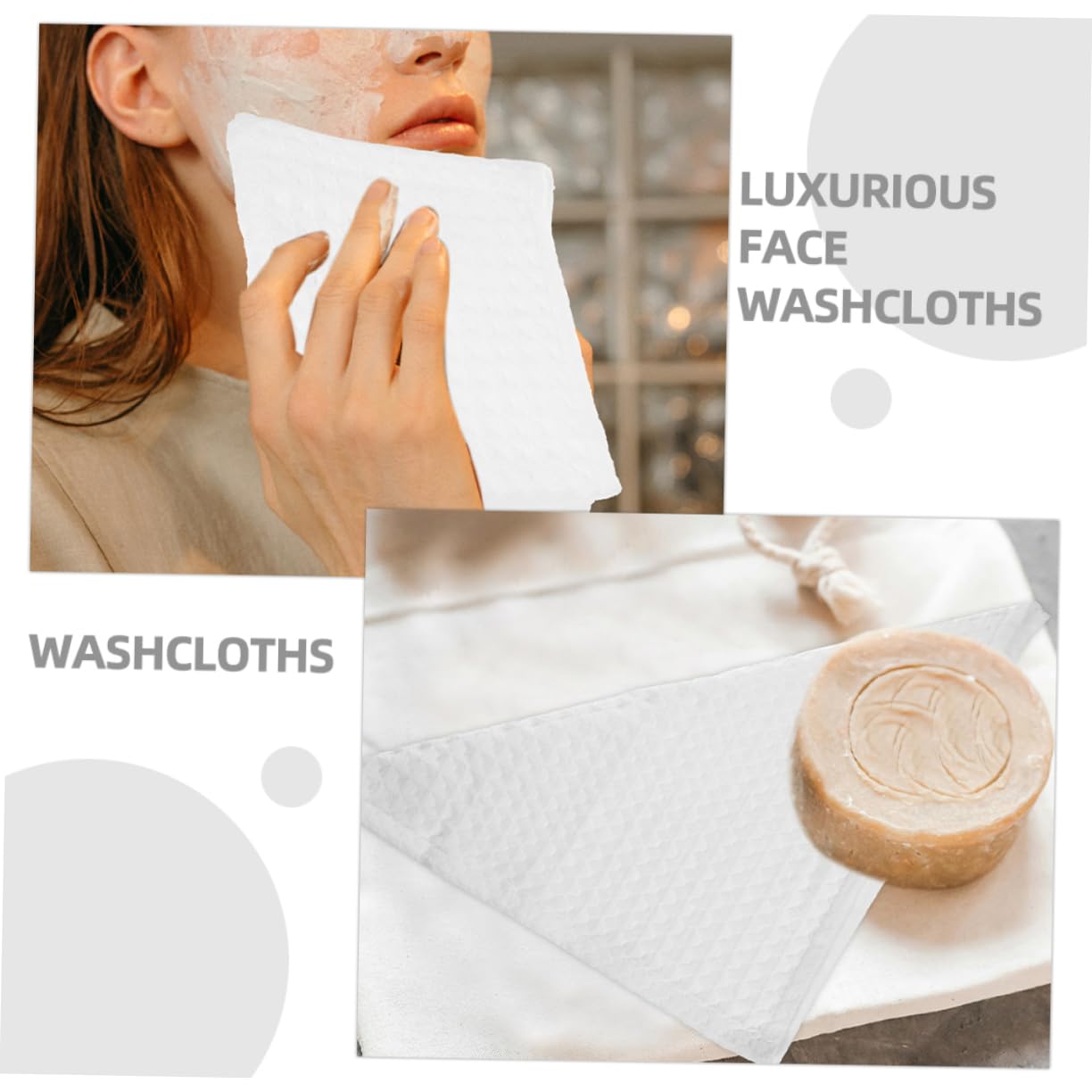 5 Series Pañuelo Cuadrado Toalla De Baño Paño De Microfibra Pañuelos De Algodón Limpiadores Faciales Disco De Algodón Desmaquillante Facial Desmaquillantes 3 Piezas x 5