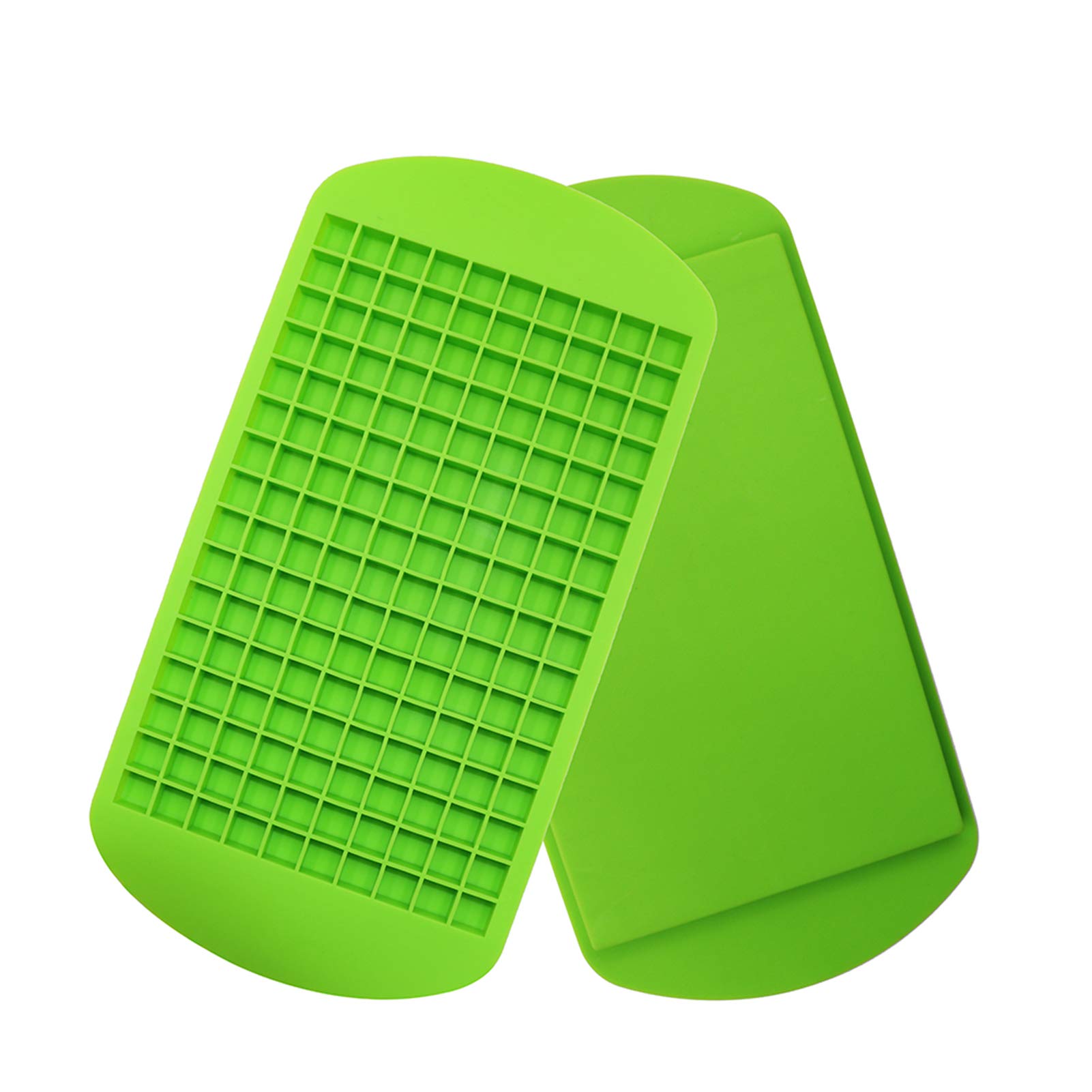 PEGRIM Silicone Mini Ice Cube Trays 2 Pack, 150 Crushed Ice Cube Molds Easy Release Small Ice Cube for Chilling Whiskey Cocktail, BPA Free Flexible Stackable and Durable Soft Mold Storage Containers