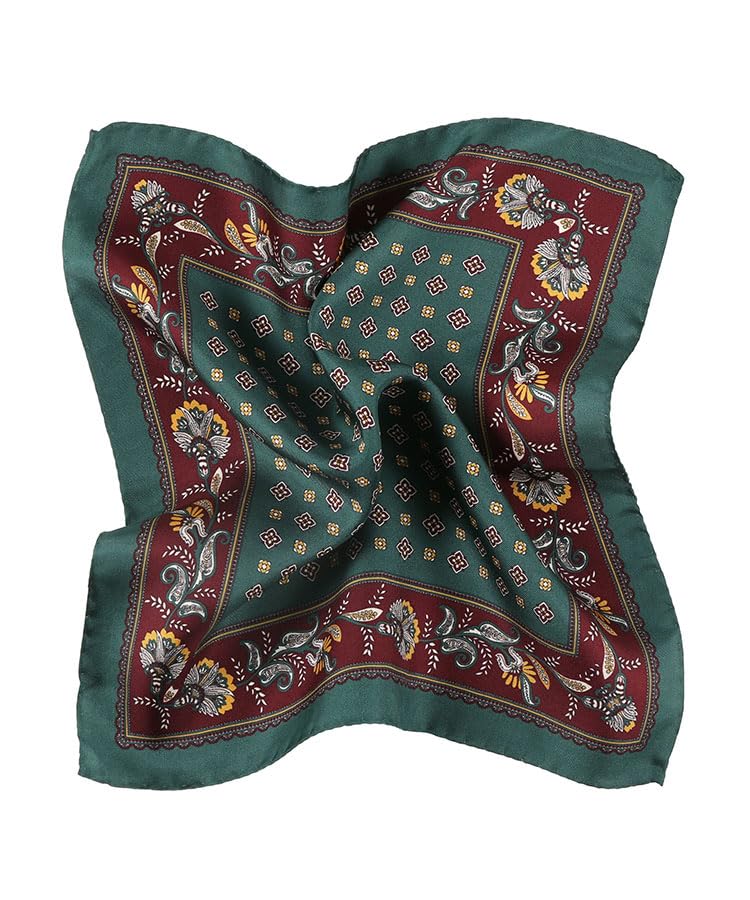 Image of Italian 100% Silk Pocket Square, Premium Small Batch Accessory for Men, 32x32 cm (12.5''x12.5''), One Side Print