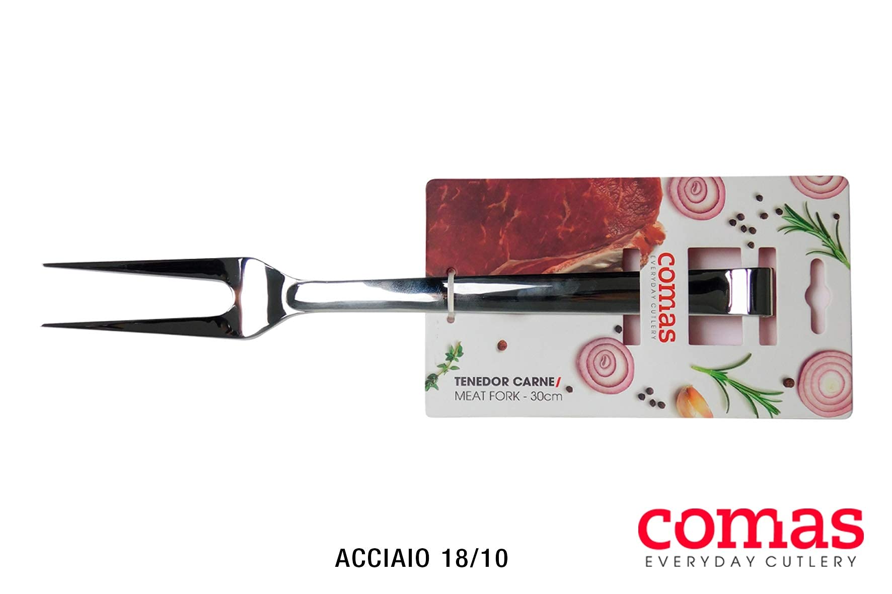 Comas fourchette à viande Elegant, fourchette à larder, couverts à viande, acier inoxydable 18/10, 30 cm