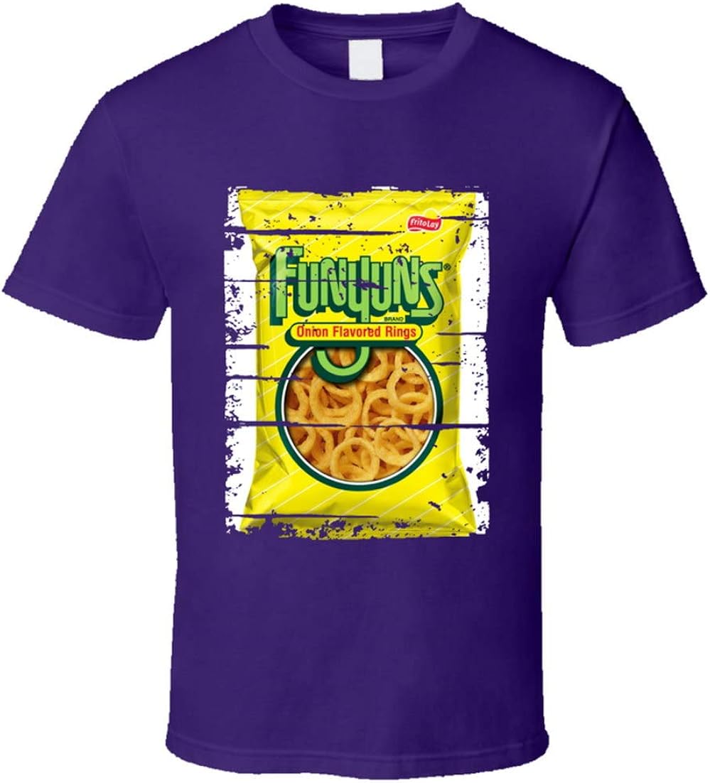 N/Y Funyuns Chips Worn Look Snack Gift T Shirt Purple Amazon.co.uk