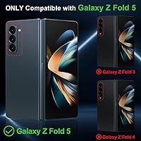 Vista 7 de Funda para Galaxy Z Fold 5, funda para teléfono Galaxy Z Fold 5 [protector de lente de cámara] [conector de bisagra], policarbonato delgado y sedoso