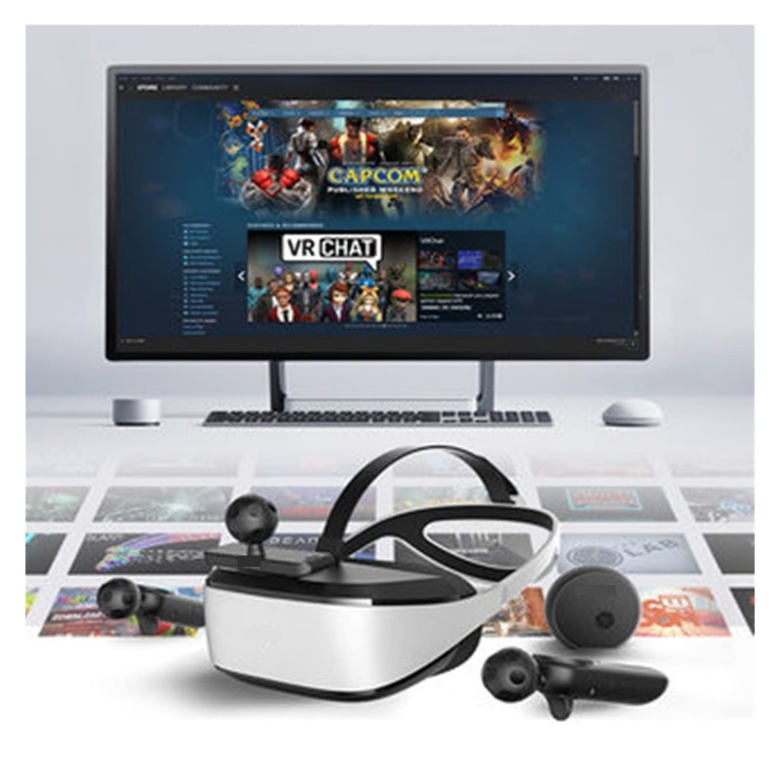 occhiali VR E3 3D PC VR 2.5K Cuffie per computer/laptop/regolazione IPD/FOV 110 gradi CON effetti 3D e occhiali 3D realistici 3D