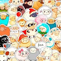 100Pcs Sheep Stickers for Scrapbooking - Sheep Gifts, Party Favors - Lamb & Farm Animal Stickers - Gift for Women & Men
