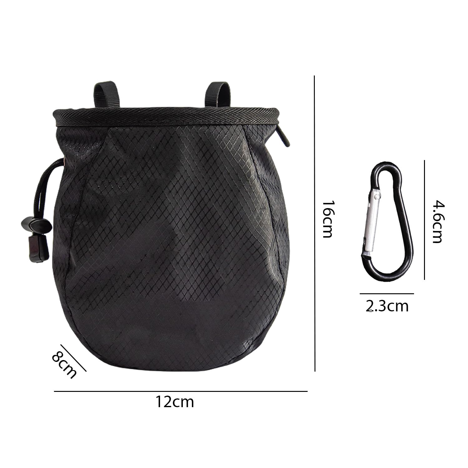 SLEEKEE Bolsa de Tiza Negra para Escalada con Hebilla de Metal, Equipo de Escalada Ajustable