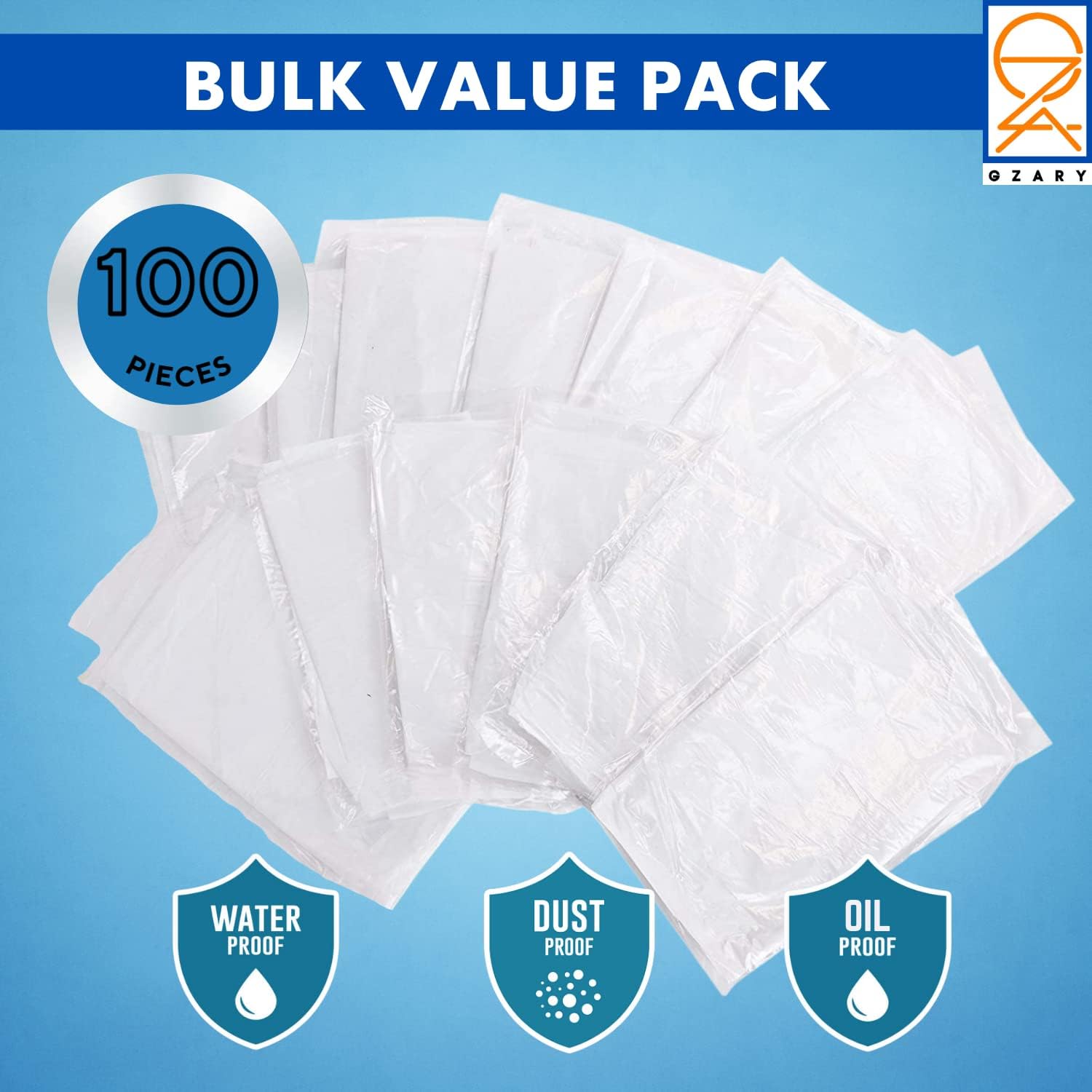 Plastic Disposable Apron 100 pcs, Durable Waterproof Plastic/Poly Apron, Protective Apron for Cooking, Crafting, Painting, Gardening, Cleaning, & Outdoor Use - White, 2mil 28" W x 46" L