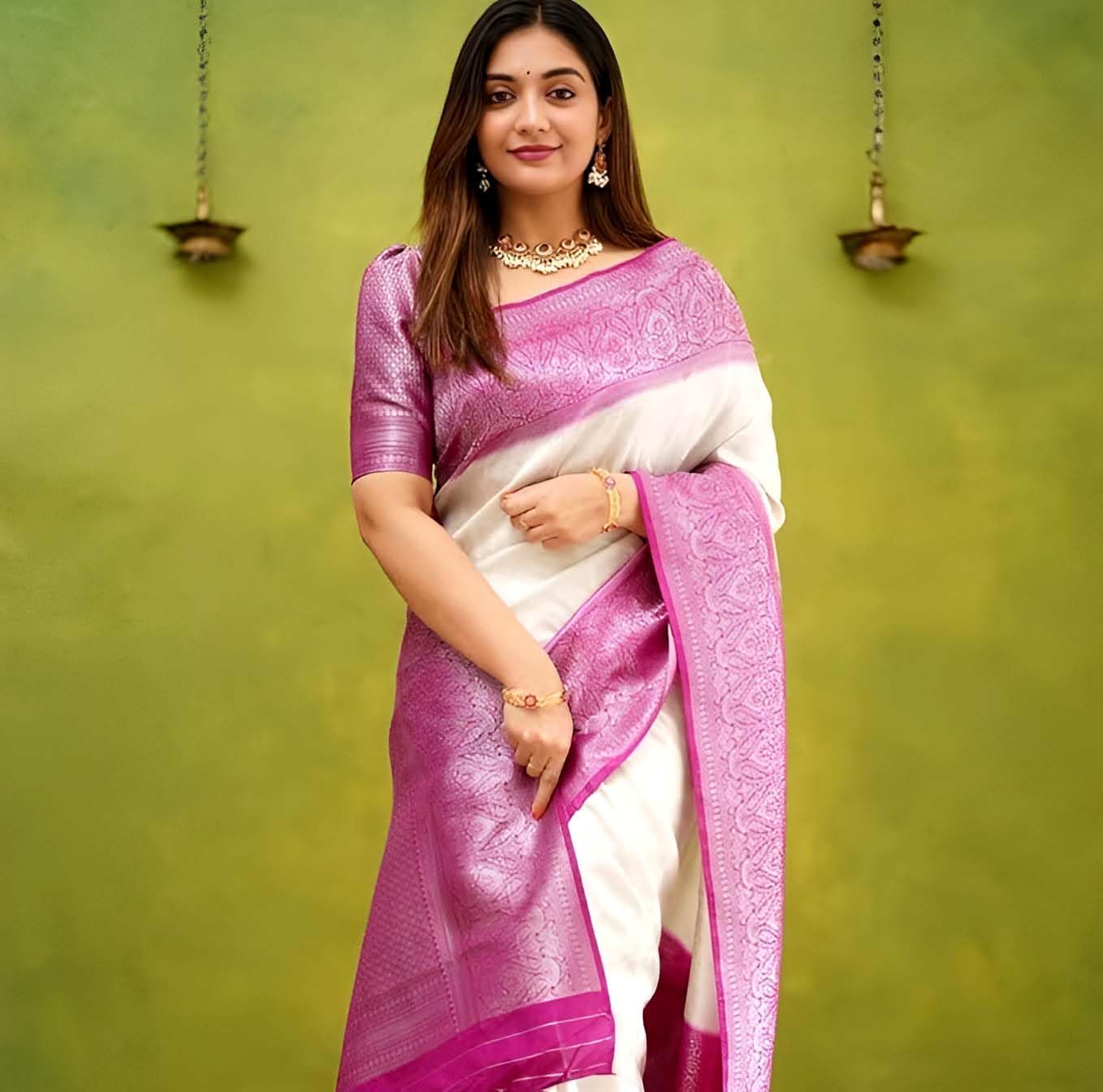 Banarasi Traditional Sarees for Women's Indian Saree Fancy Wedding saree Party Wear sari & Blouse Piece