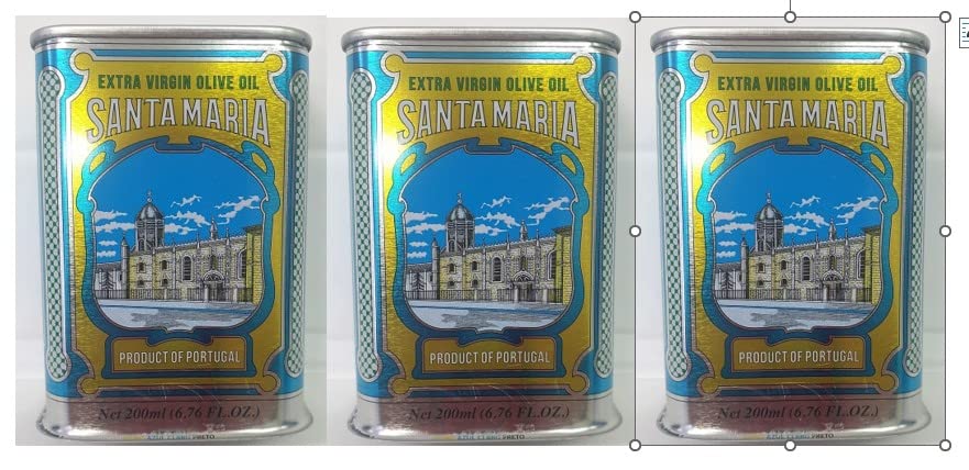Aceite de Oliva Virgen Extra  Santa Maria Portuguese Vintage Metal Tin  6.8 fl oz. Esta es una marca con casi 100 años. (3)