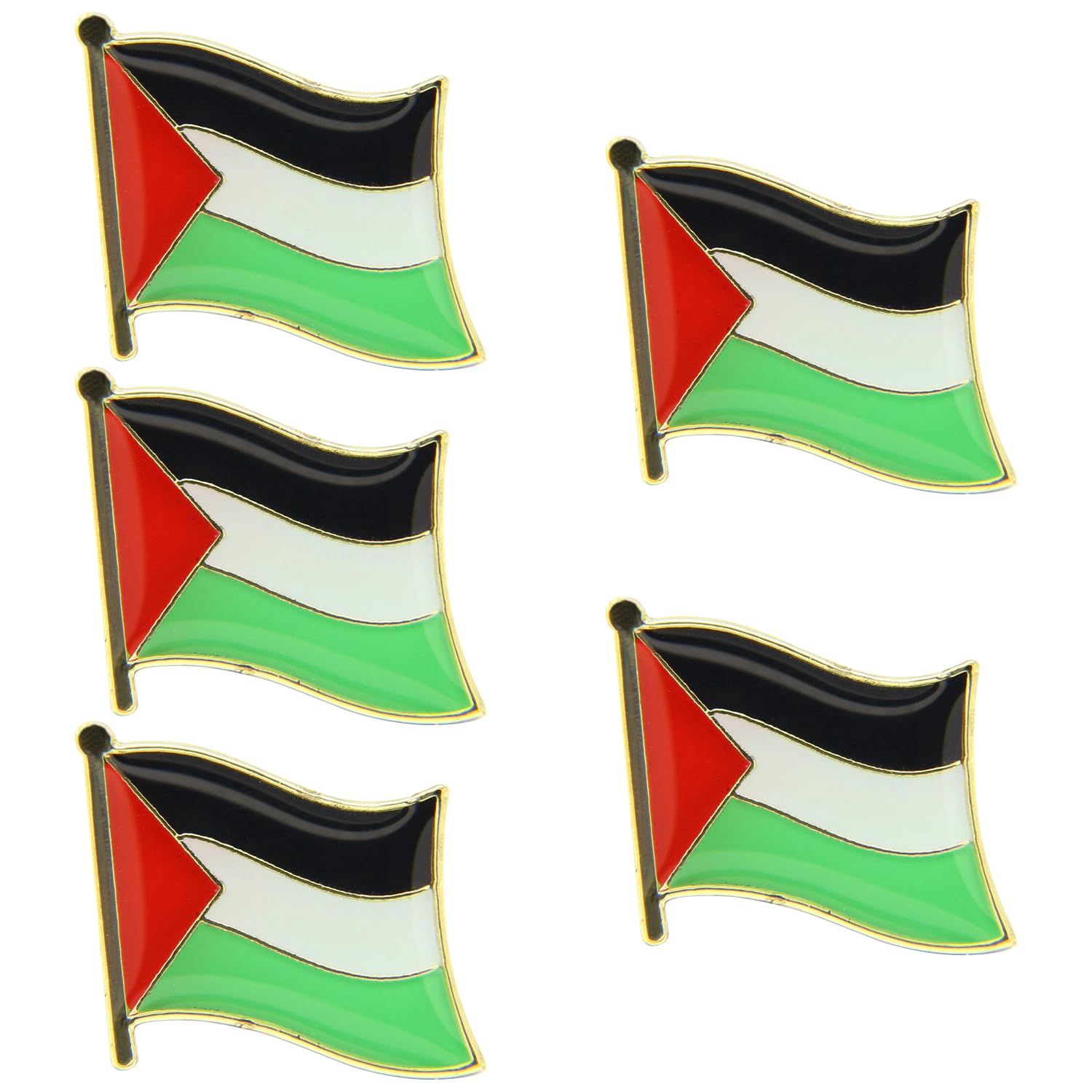 Pack De 9 Pins Con La Bandera De Palestina - Tres Tamaños (2,2x3,5 Cm, 1,8x2,5 Cm, 3,4x2,4 Cm), Aleación Resistente