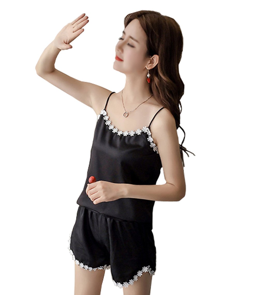 KM pajamasKM Women Spaghetti Strap Cami Top and Shorts Pajamas Sets Viscose Loungewear