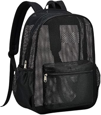 Mesh Backpack Lightweight Heavy Duty Backpack See Through College Backpack Semi-Transparent Backpack Comfortable College Bag Beach Backpack Transparent Student Backpack Durable Mesh Bag Lightweight,