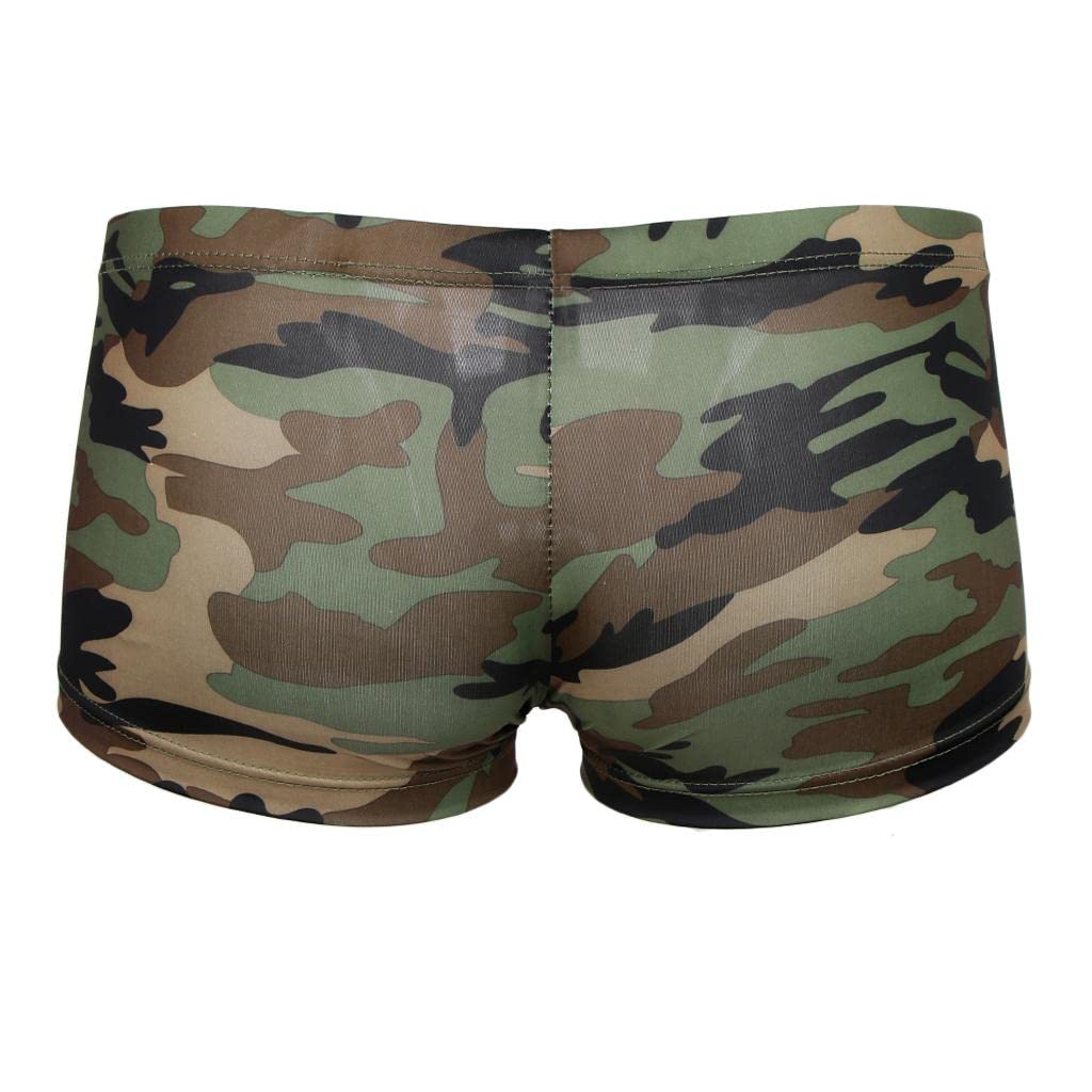 2xArmy Green Camouflage Patterned Men Boxer Briefs Shorts Underwear Trunks L| Casual | Daily Wear | Party Wear-image-3