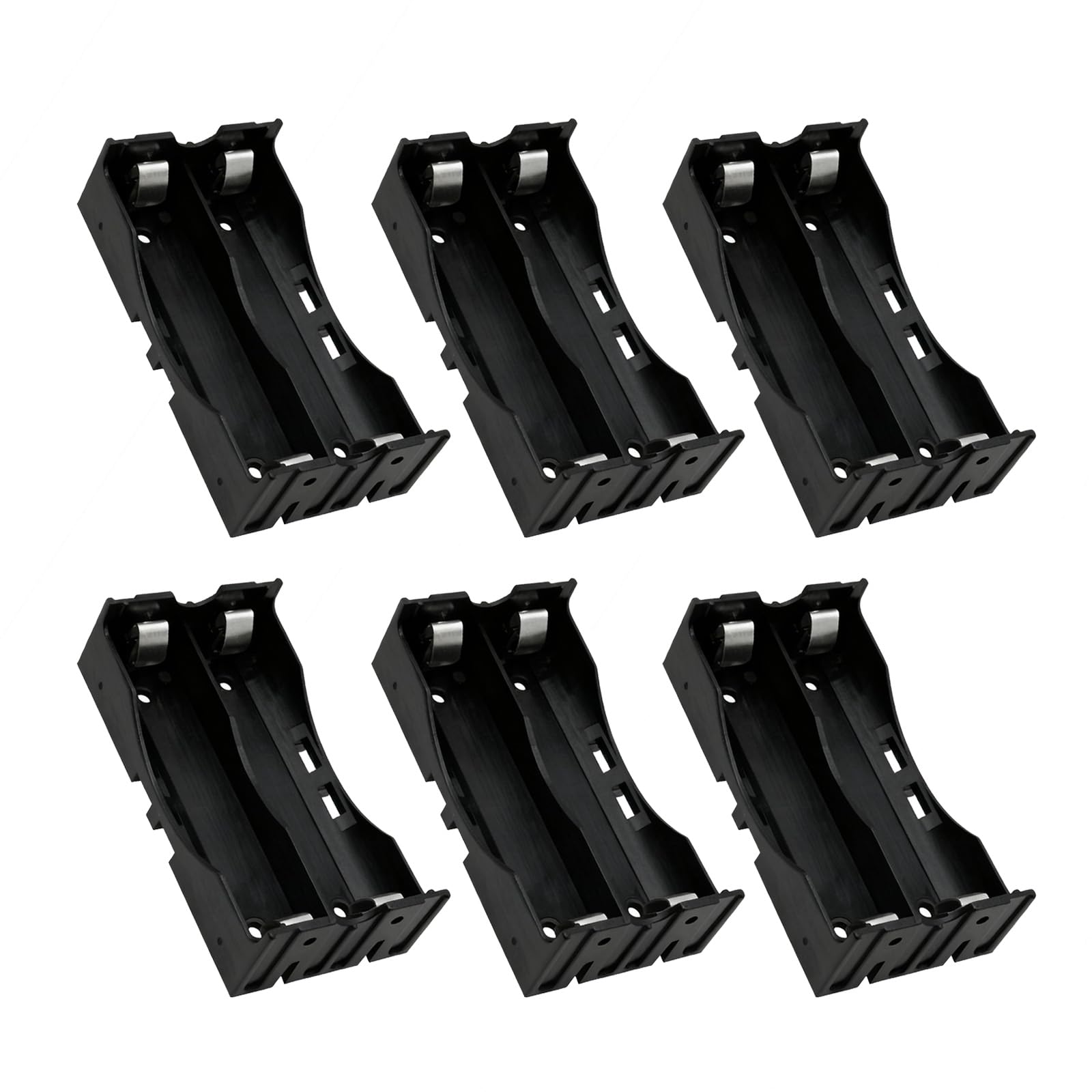 RHCXCYTJ 18650 Battery Holder,6pcs 2 Slots X 3.7V 18650 Battery Storage Box Plastic DIY Storage Box with Pin for DIY Parallel or Series Circuit PCB