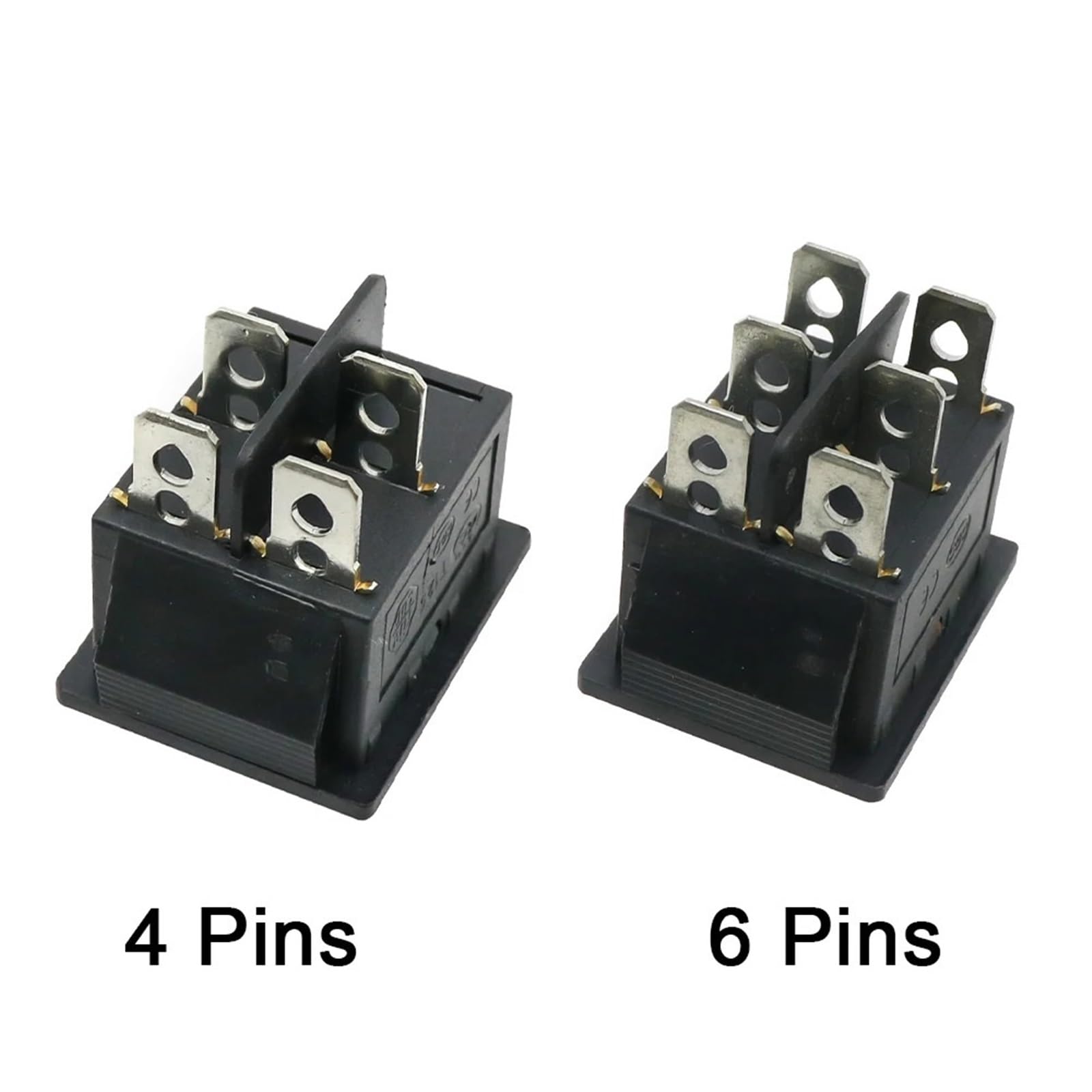 Interruttore a bilanciere KCD4 a 2 posizioni ON-OFF 4P/6P Apparecchiature elettriche con interruttore di alimentazione luminoso 16A 250VAC/ 20A 125V 100 pezzi(Yellow-100PSC,4 Pins)